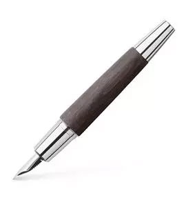 E-Motion Wood Fountain Pen with Chrome Metal Grip, Broad, Black
